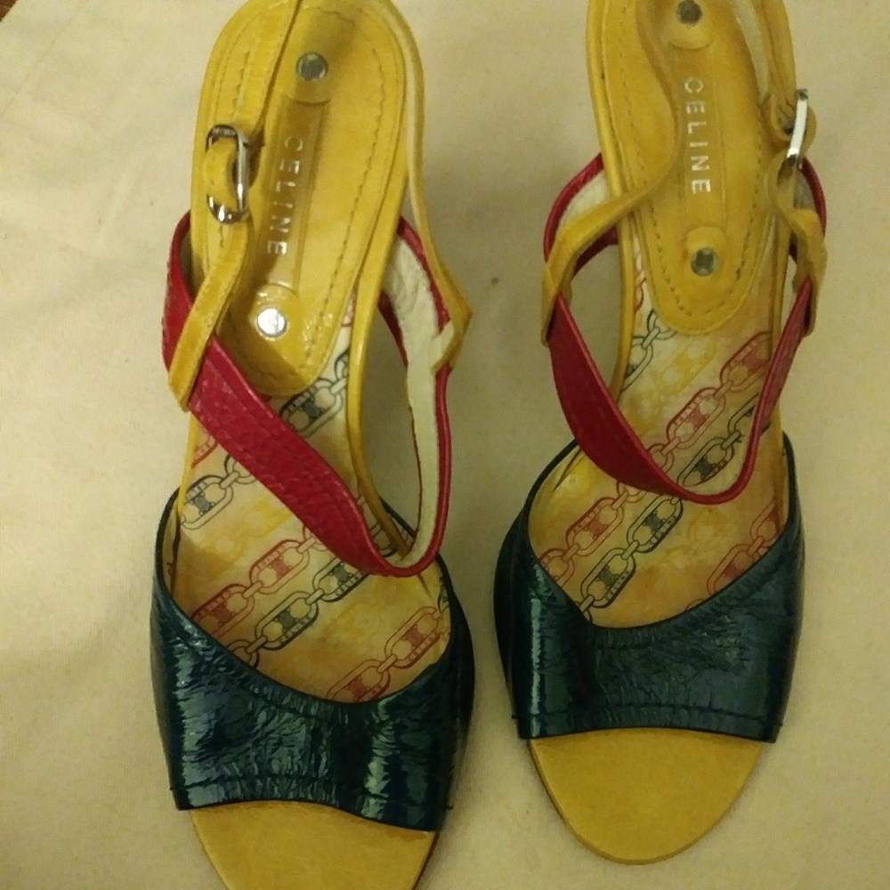 Celine Colorpatch Patent Leather Sandal